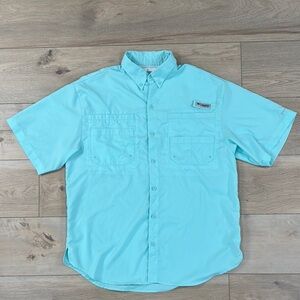 Columbia Men's Tamiami II Aqua Teal Short Sleeve Shirt